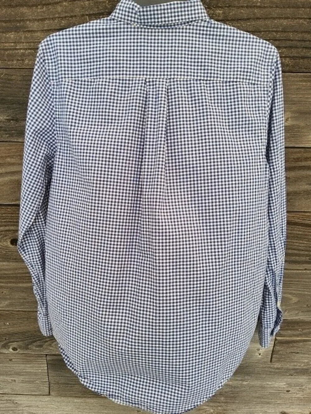 Ralph Lauren Navy and White Gingham Boys Button-Down Shirt Size 18/20